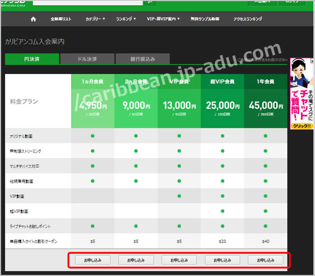 カリビアンコムの入会方法１